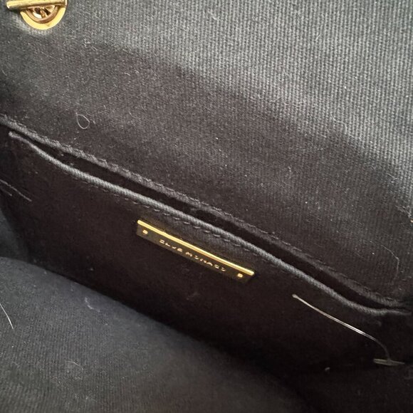 Club Monaco Black Snakeskin Small Envelope Crossbody w Gold chain - Picture 5 of 6